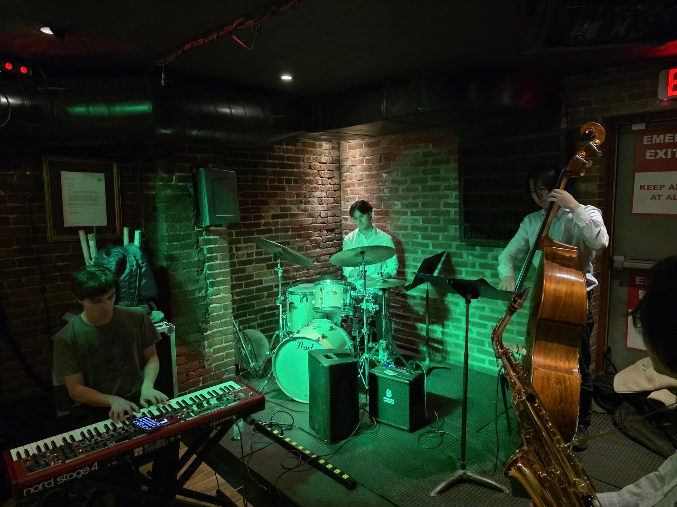 Student musicians playing together at a Student Music Project jam session