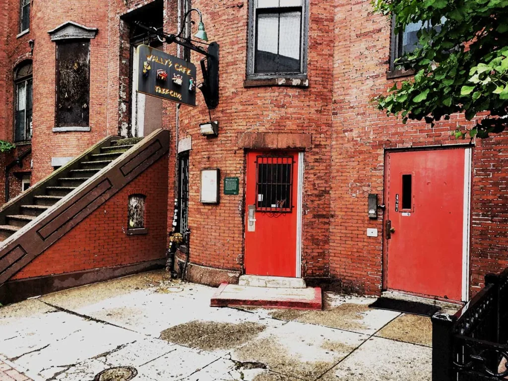 The historic Wally's Cafe storefront in Boston